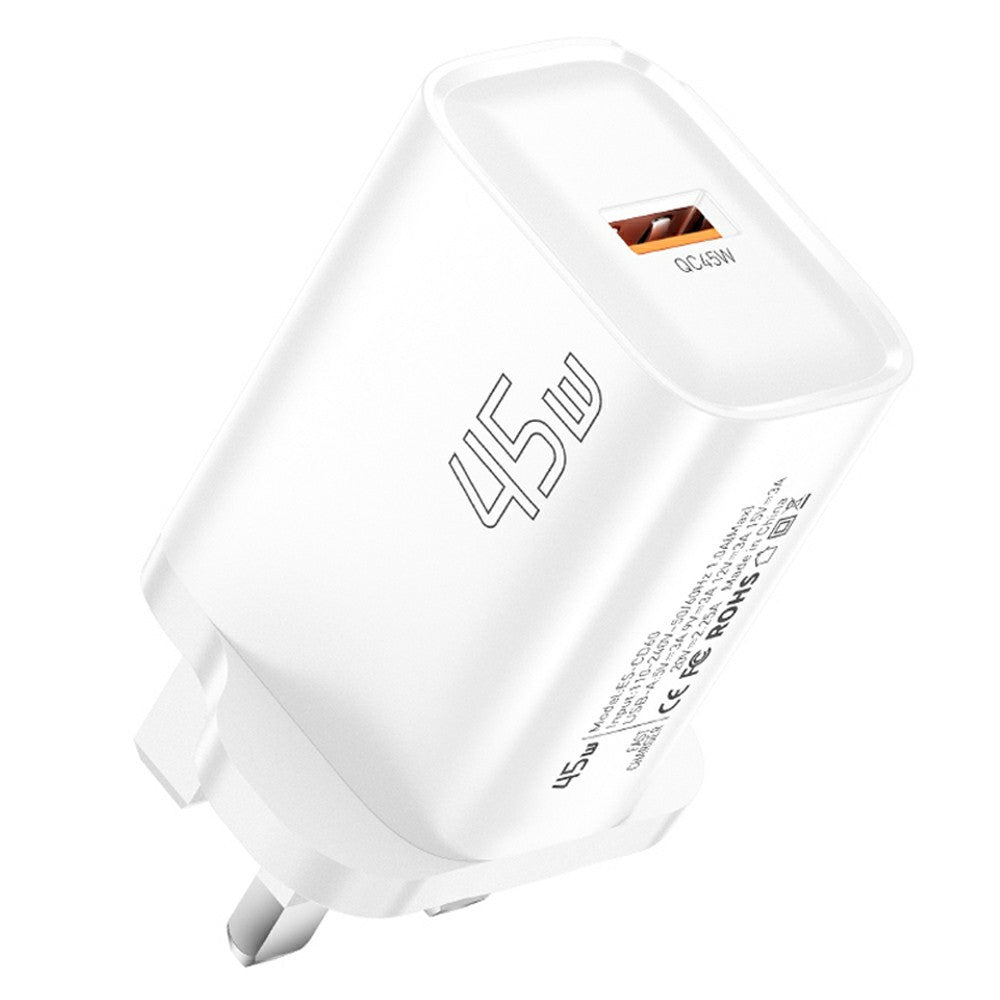 ESSAGER Max 45W USB-A Fast Charger Smart Temperature Control Power Wall Charger Adapter Portable