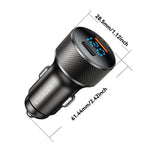ESSAGER PD 45W Biloplader i aluminiumslegering USB-A / Type-C Dobbeltport PD3.0 / QC3.0 Hurtigopladningsadapter