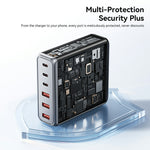 ESSAGER 85W GaN Desktoplader 3 Type-C + 3 USB-A Strømadapter til hurtigopladning af flere enheder