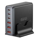ESSAGER 85W GaN Desktoplader 3 Type-C + 3 USB-A Strømadapter til hurtigopladning af flere enheder