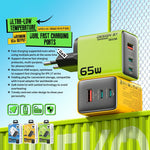 WEKOME WP-U45 65W GaN Charger Fast Charging Power Adapter with Multiple Ports