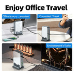 WLX-F8B 200W stationär laddningsstation med bas, 8-portars GaN USB-C PD 100W snabbladdaradapter för bärbara datorer/surfplattor/mobiler