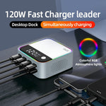 WLX-M8 120W Skrivebordsladestation 8 Porte GaN USB C PD 100W Hurtig Oplader Adapter