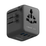 MOMAX UA27 1-World 2 Dubbel AC Mini GaN Global Adapter 35W Multiport Väggladdare Block Laddstation för Resor