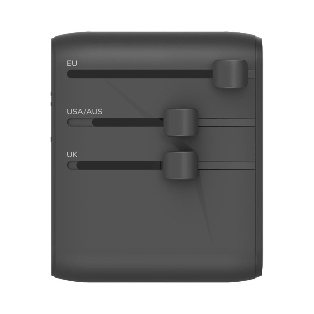 MOMAX UA27 1-World 2 Dubbel AC Mini GaN Global Adapter 35W Multiport Väggladdare Block Laddstation för Resor