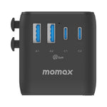 MOMAX UA27 1-World 2 Dubbel AC Mini GaN Global Adapter 35W Multiport Väggladdare Block Laddstation för Resor