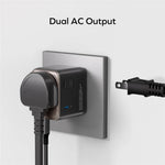 MOMAX UA27 1-World 2 Dubbel AC Mini GaN Global Adapter 35W Multiport Väggladdare Block Laddstation för Resor