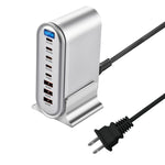 600W Desktop PD hurtigopladerstation Digitalt display Multi-Port GaN strømadapter med bordstativ