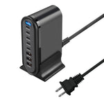 600W Desktop PD hurtigopladerstation Digitalt display Multi-Port GaN strømadapter med bordstativ