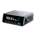 WLX-60D 5-Port GaN Charging Station 100W Max USB-A + 4 Type-C Desktop Charger with LCD Smart Display