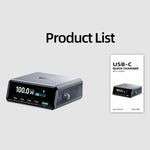WLX-60D 5-Port GaN Charging Station 100W Max USB-A + 4 Type-C Desktop Charger with LCD Smart Display