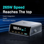 WLX-60D 5-Port GaN Charging Station 100W Max USB-A + 4 Type-C Desktop Charger with LCD Smart Display