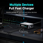 WLX-60D 5-Port GaN Charging Station 100W Max USB-A + 4 Type-C Desktop Charger with LCD Smart Display