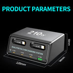 WLX-60E 210W GaN Desktop Oplader USB-A + 3 Type-C Strømforsyning med 70 cm Udtrækkeligt Kabel