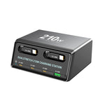 WLX-60E 210W GaN Desktop Oplader USB-A + 3 Type-C Strømforsyning med 70 cm Udtrækkeligt Kabel