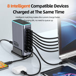 WLX-F8L USB-A + Type-C 8-Port Fast Charge Desktop Power Hub 660W GaN Charging Station