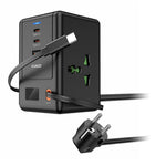 XUNDD XDCH-123 PD 30W Universal USB Power Strip with Retractable Cable Desktop Charging Station, 2 AC + 3 USB-C + 1 USB-A