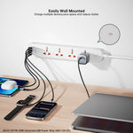 XUNDD XDCH-129 Universal 8 in 1 USB Power Strip with 4 AC + 2 USB-A + 2 USB-C Ports PD 20W Fast Charging Adapter