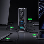 NCC666 520W Multi-Port GaN Fast Charger Intelligent Digital Display Rejse Desktop Ladestation