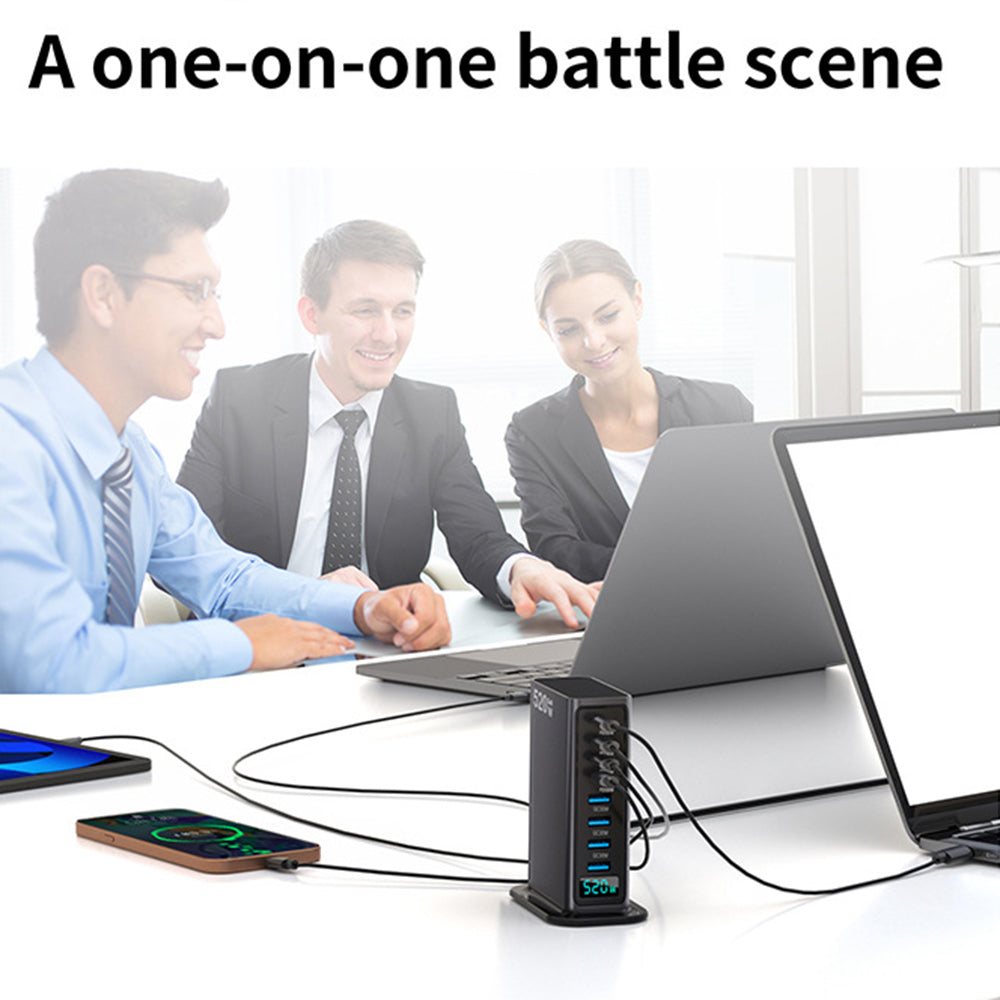 NCC666 520W Multi-Port GaN Fast Charger Intelligent Digital Display Rejse Desktop Ladestation