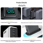 NCC666 520W Multi-Port GaN Fast Charger Intelligent Digital Display Rejse Desktop Ladestation