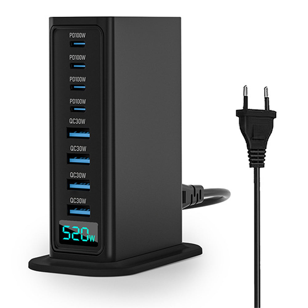 NCC666 520W Multi-Port GaN Fast Charger Intelligent Digital Display Rejse Desktop Ladestation