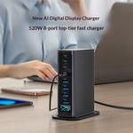 NCC666 520W Multi-Port GaN Fast Charger Intelligent Digital Display Rejse Desktop Ladestation