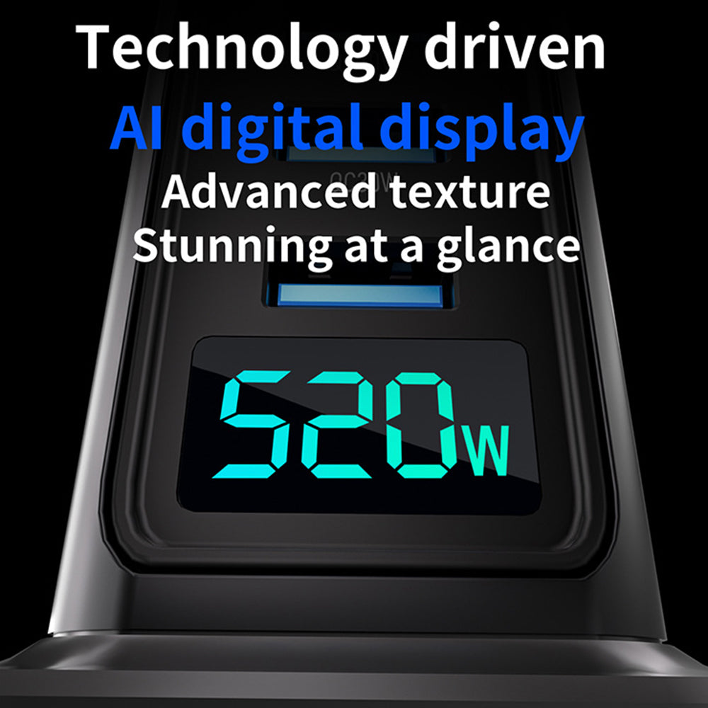 NCC666 520W Multi-Port GaN Fast Charger Intelligent Digital Display Rejse Desktop Ladestation