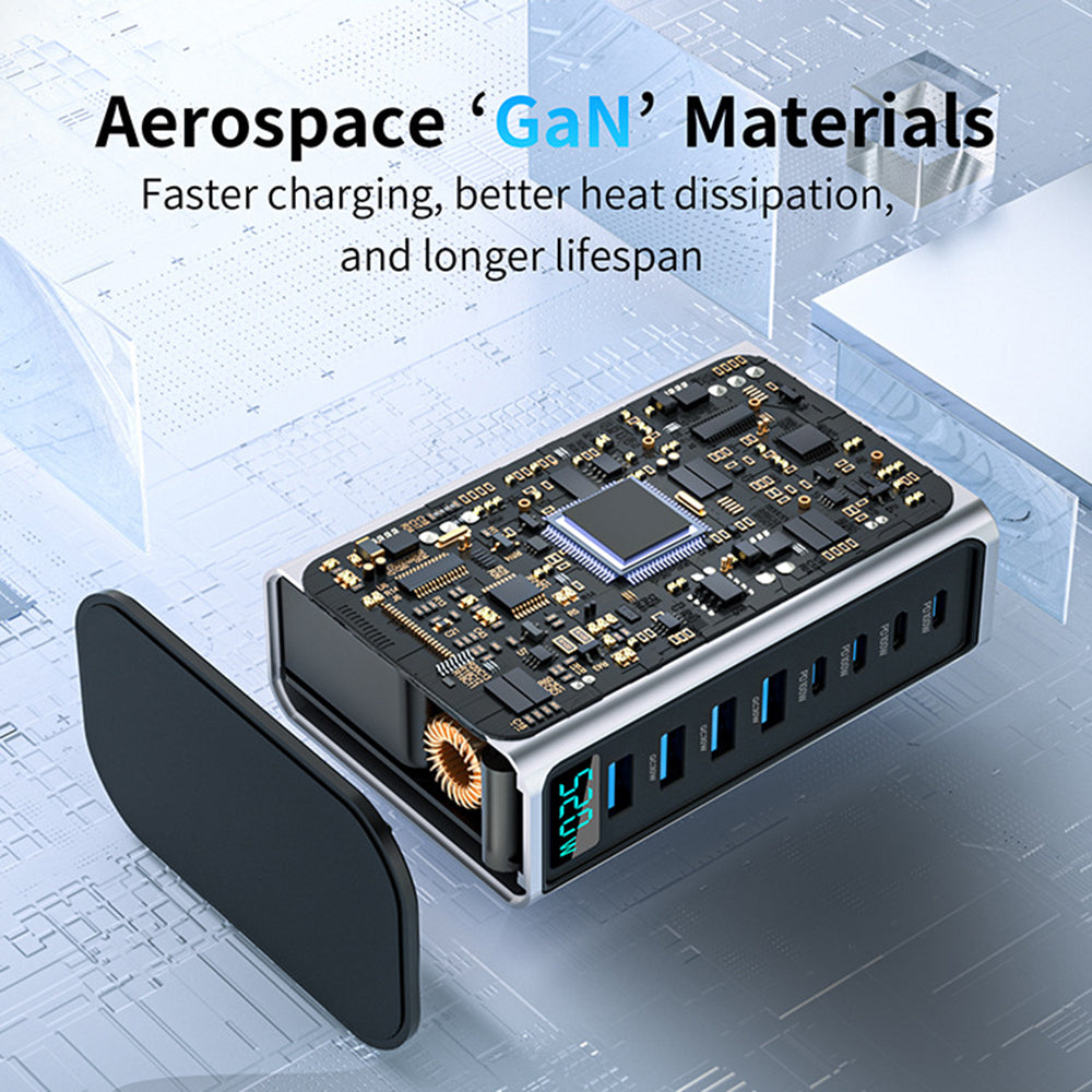 NCC666 520W Multi-Port GaN Fast Charger Intelligent Digital Display Rejse Desktop Ladestation