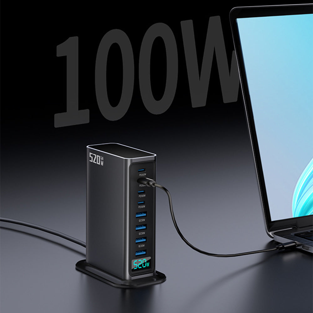 NCC666 520W Multi-Port GaN Fast Charger Intelligent Digital Display Rejse Desktop Ladestation