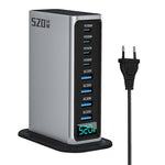 NCC666 520W Multi-Port GaN Fast Charger Intelligent Digital Display Rejse Desktop Ladestation