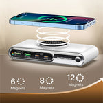 WLX-F9A Skrivebordsladestation 72W Multi-Port Oplader Trådløs Opladningsdock med RGB-stemningslys