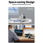 WLX-F9A Skrivebordsladestation 72W Multi-Port Oplader Trådløs Opladningsdock med RGB-stemningslys