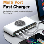 WLX-F9A Skrivebordsladestation 72W Multi-Port Oplader Trådløs Opladningsdock med RGB-stemningslys