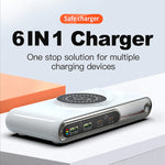 WLX-F9A Skrivebordsladestation 72W Multi-Port Oplader Trådløs Opladningsdock med RGB-stemningslys