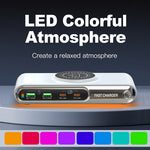 WLX-F9A Skrivebordsladestation 72W Multi-Port Oplader Trådløs Opladningsdock med RGB-stemningslys