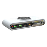 WLX-F9A Skrivebordsladestation 72W Multi-Port Oplader Trådløs Opladningsdock med RGB-stemningslys