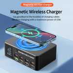 WLX-818D+ Smart Display Multi-Port Charger PD 140W Fast Charging Station Magnetic Wireless Charger