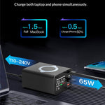 WLX-X9C 110W Multi-Port Charging Hub with Digital Display Wireless Charger Power Station