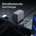WLX-G1 425W GaN Multiport-oplader Højtydende hurtigopladende desktop-ladestation til bærbare computere/telefoner