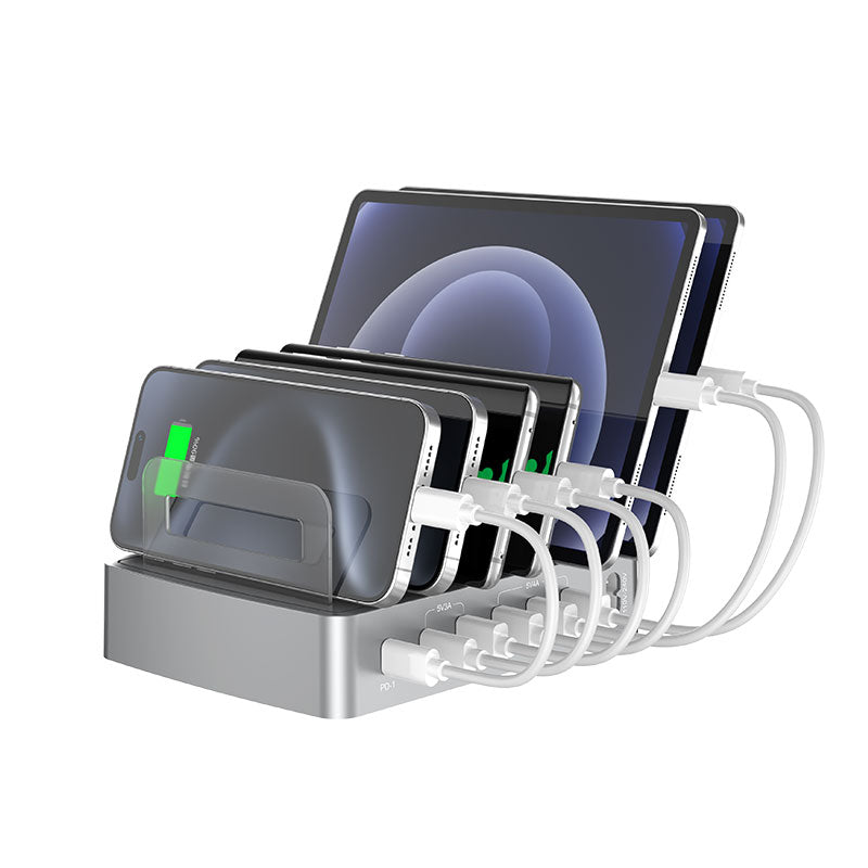 WLX-H881 USB-A + Type-C Multi-Port Charging Station with Dividers PD QC Smart Charging Hub