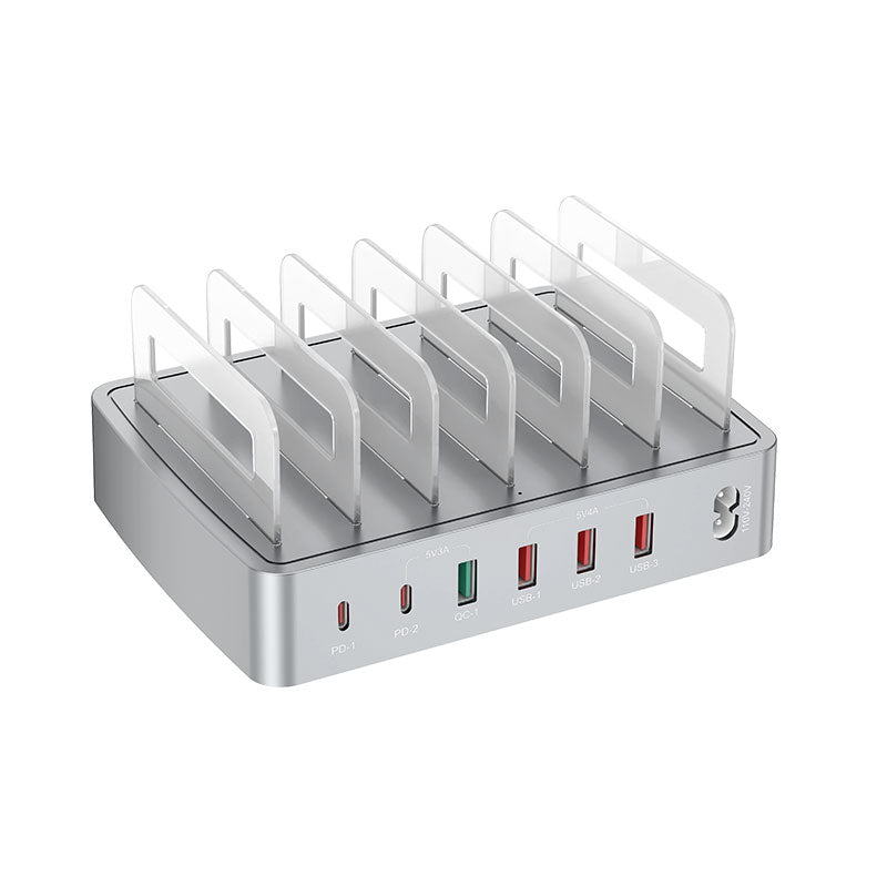 WLX-H881 USB-A + Type-C Multi-Port Charging Station with Dividers PD QC Smart Charging Hub