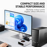 WLX-H13 140W Intelligent Digital Display Multi-Port Smart Lynoplader med Trådløs Opladning og Strømskinne, EU Stik