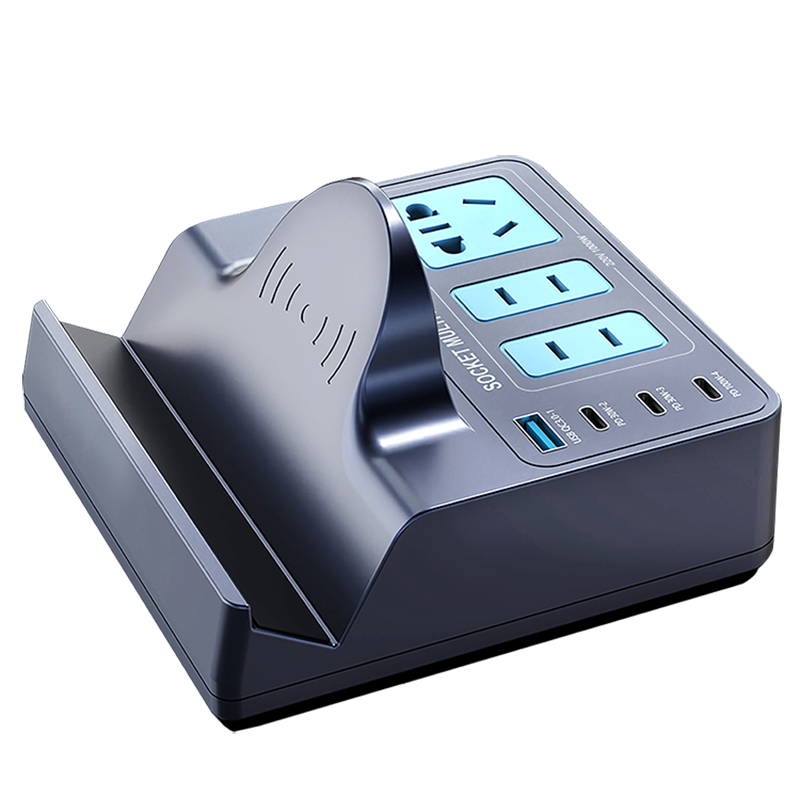 WLX-H12 140W Smart Trådløs Opladningsstrømskinne GaN PD Hurtigoplader Multiport-opladningsstation