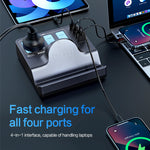 WLX-H12 140W Smart Trådløs Opladningsstrømskinne GaN PD Hurtigoplader Multiport-opladningsstation