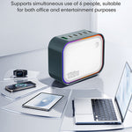 WLX-P 120W 6-ports opladerstation til skrivebord Bærbar GaN-hurtigoplader med foldbart stik