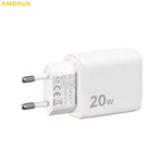 AMORUS PD 20W USB-C + 18W USB-A Fast Charging Wall Charger Dual Port Smart Power Adapter, EU Plug