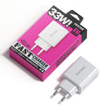 WEKOME WP-U101 33W Fast Charger Portable USB-A + Type-C Dual Port Power Adapter, EU Plug