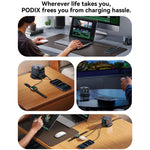 JOYROOM JR-TRD01 140W GaN Oplader 5-Port Desktop Hurtigopladningsstation med Udtrækkelige Kabler