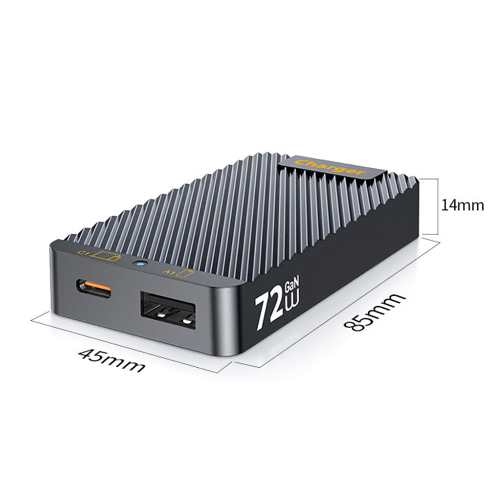 WLX-902 72W ultratynd GaN-bordoplader med dobbelt USB-C-port, hurtigopladningsstation til tablets/telefoner/laptops